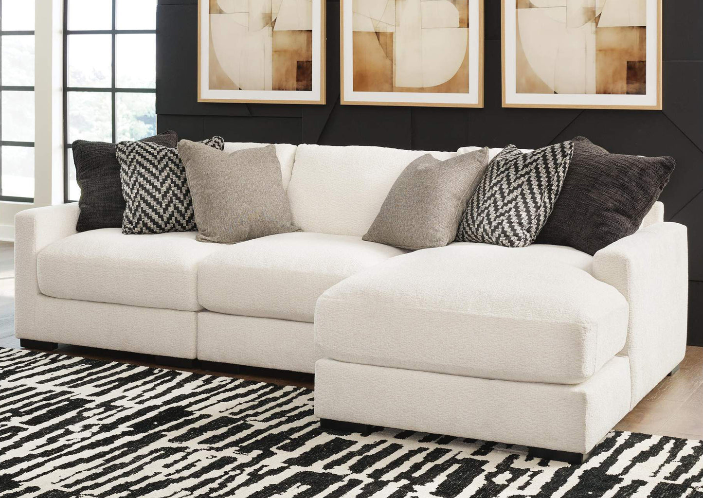 Seccional modular chaise derecho Elissa Court 3 piezas