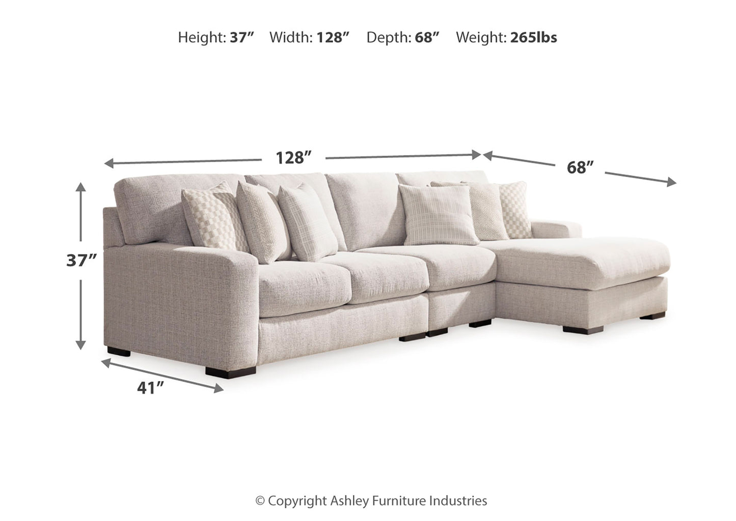 Seccional chaise Larce 3 piezas