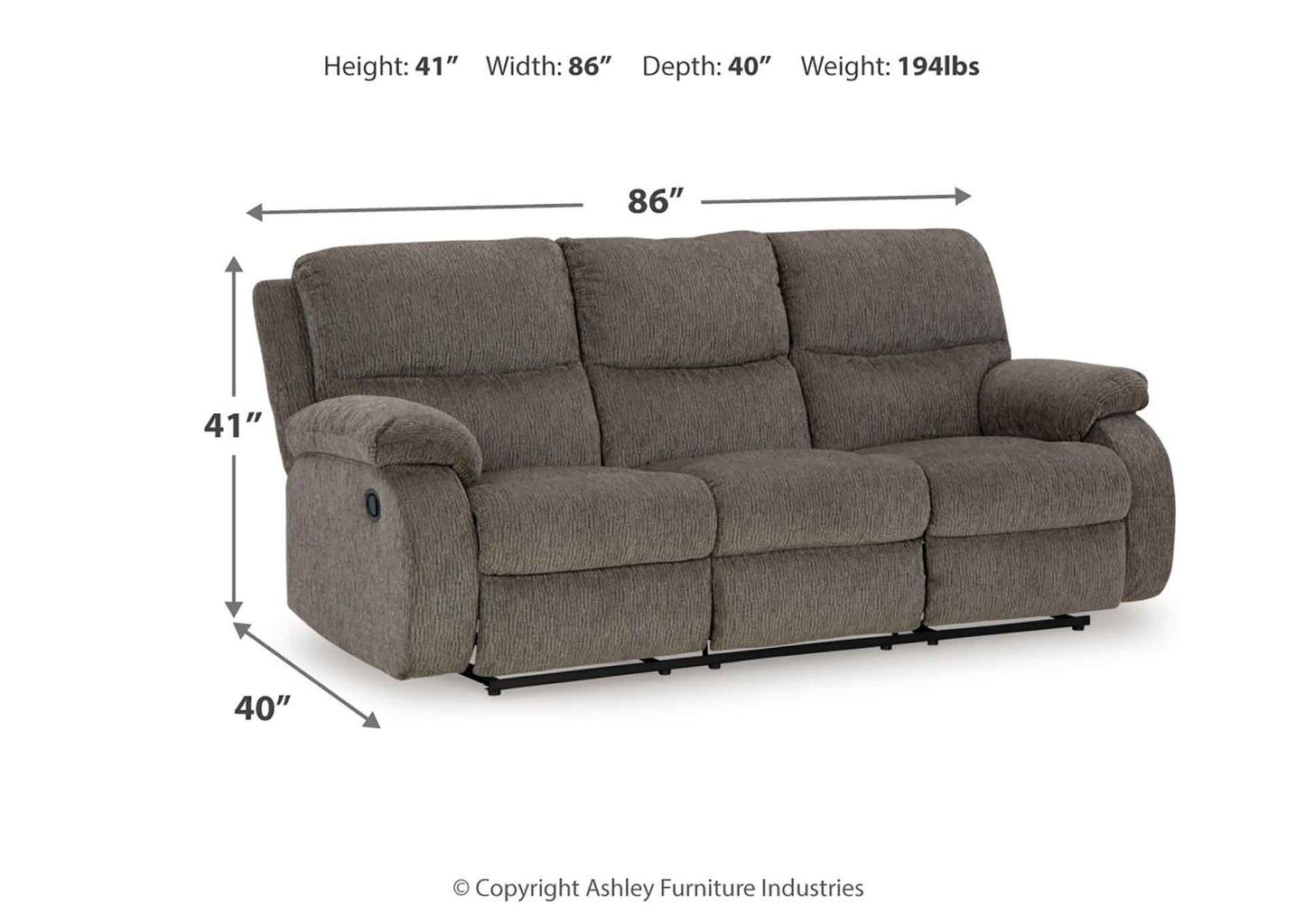 Sofá reclinable manual 3 cuerpos Scranto brindle