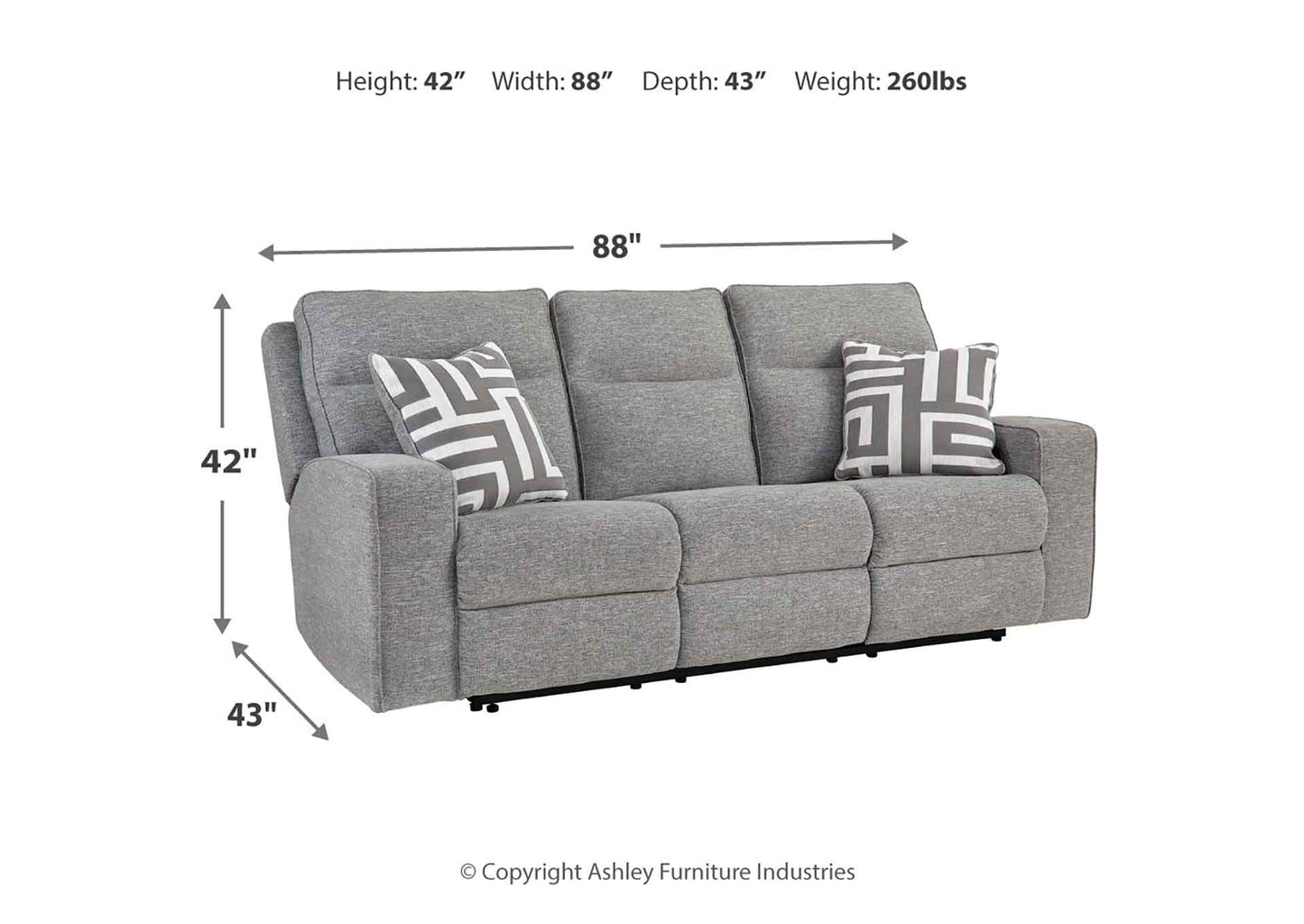 Sofá reclinable eléctrico 3 cuerpos Biscoe