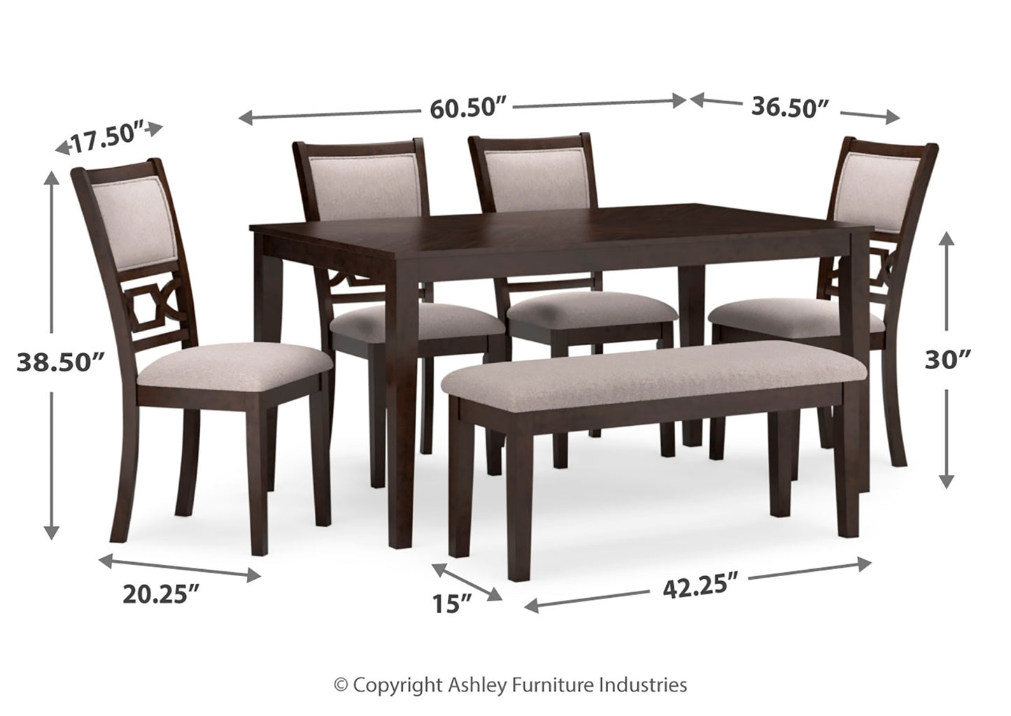 Juego comedor Langwest (set 6 piezas)