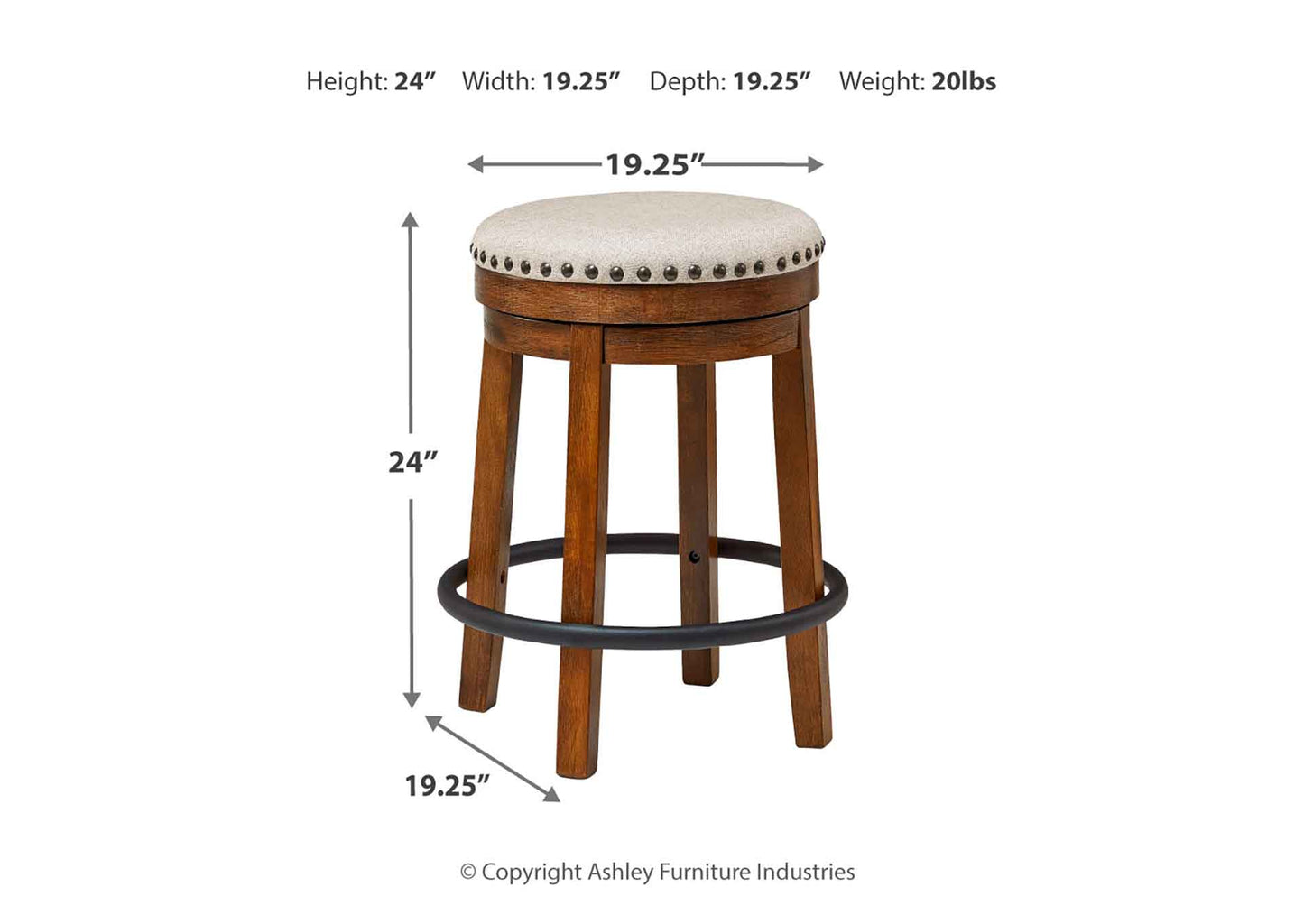 Taburete bar giratorio Valebeck brown