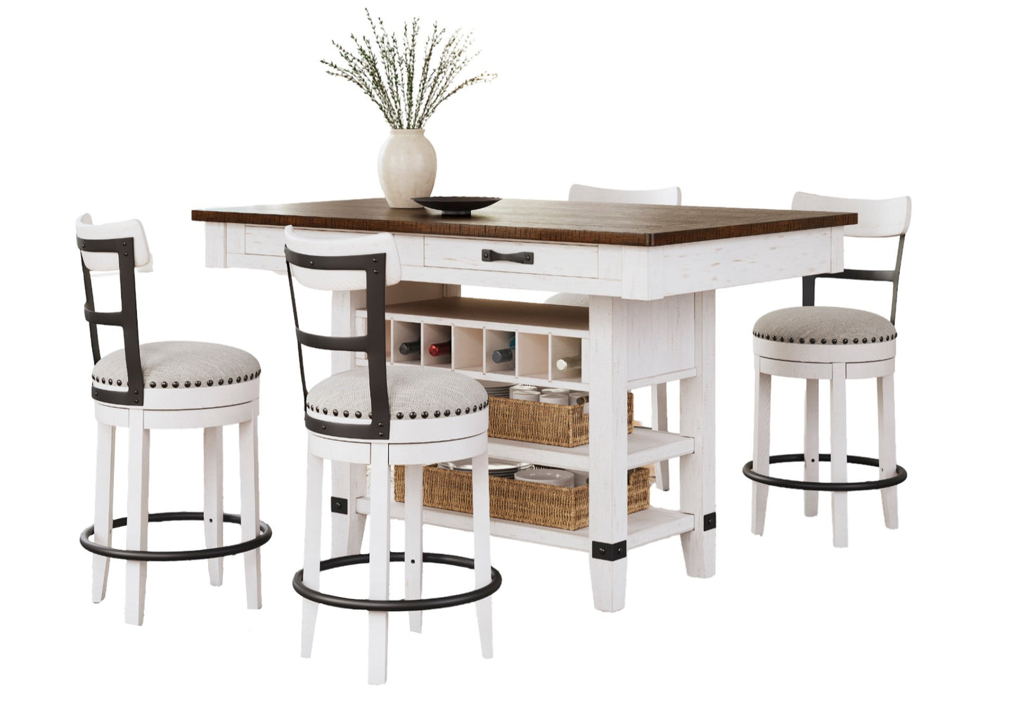 Juego comedor alto Valebeck (5 piezas)