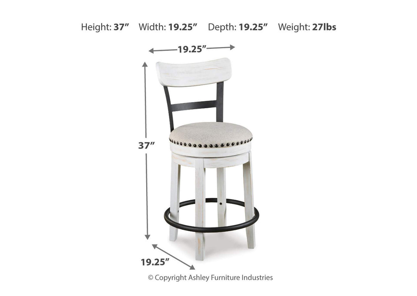 Silla bar giratorio Valebeck white