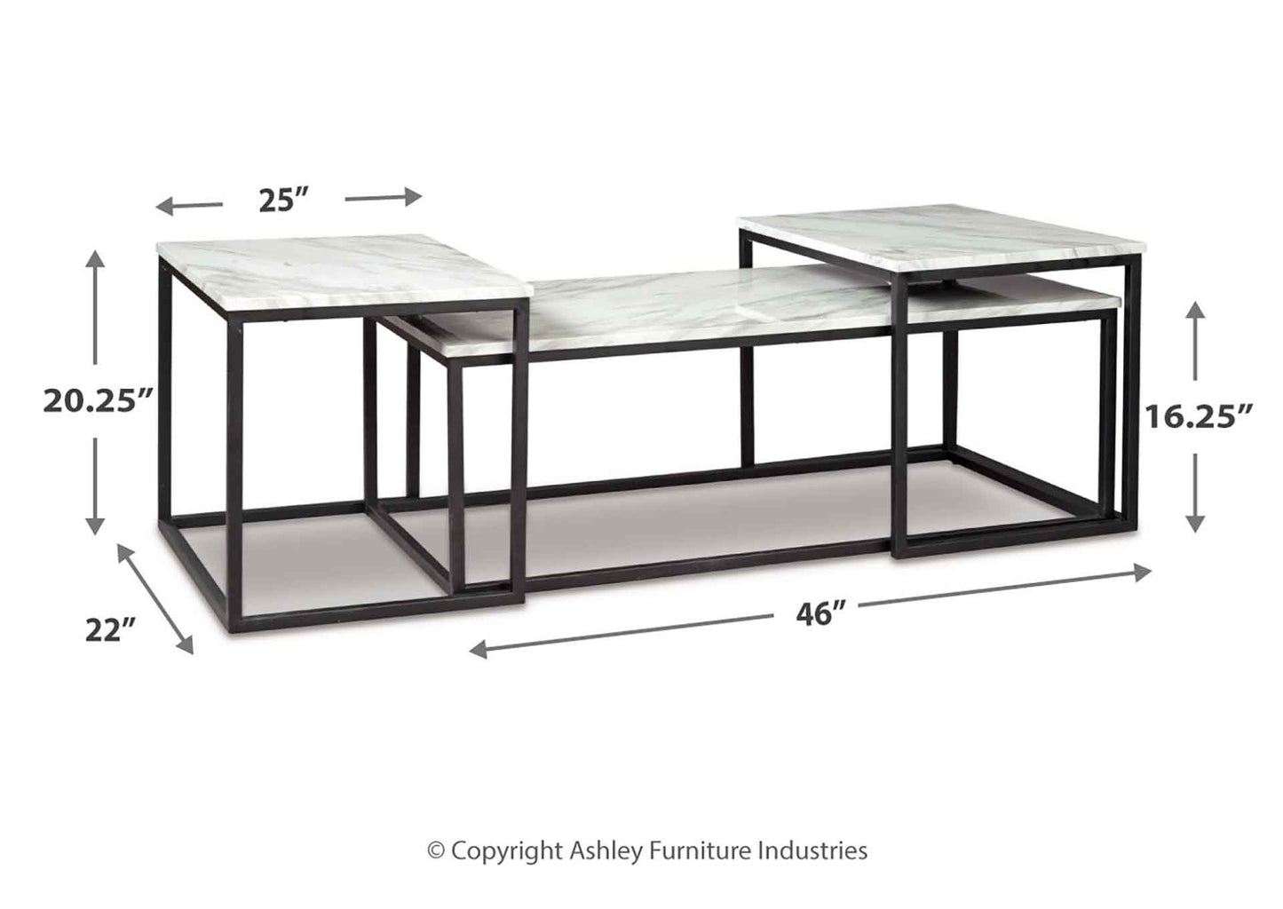 Set de mesas Donnesta (3 piezas)