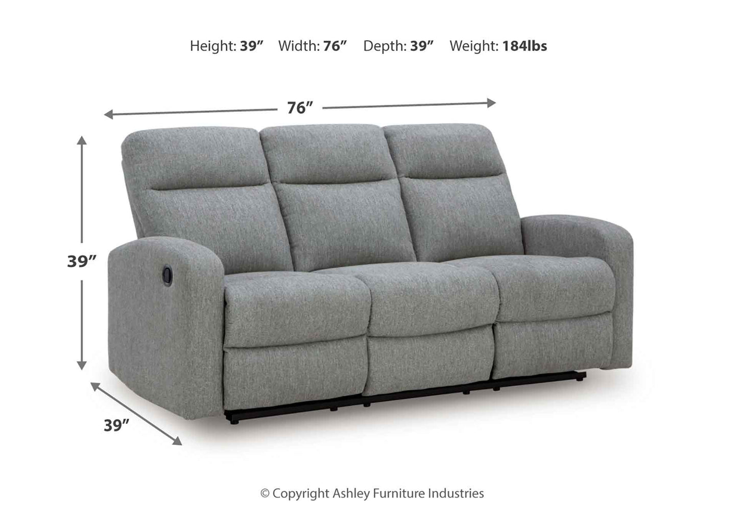 Sofá reclinable manual 3 cuerpos Moreau
