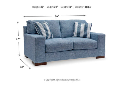 Sofá 2 cuerpos Nuvella denim lavable