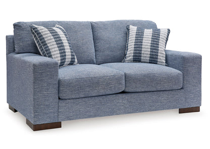 Sofá 2 cuerpos Nuvella denim lavable