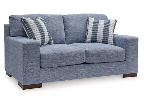 Sofá 2 cuerpos Nuvella denim lavable