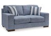 Sofá 2 cuerpos Nuvella denim lavable