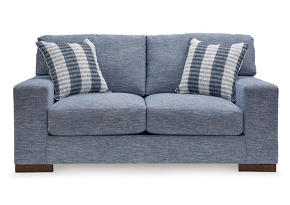 Sofá 2 cuerpos Nuvella denim lavable