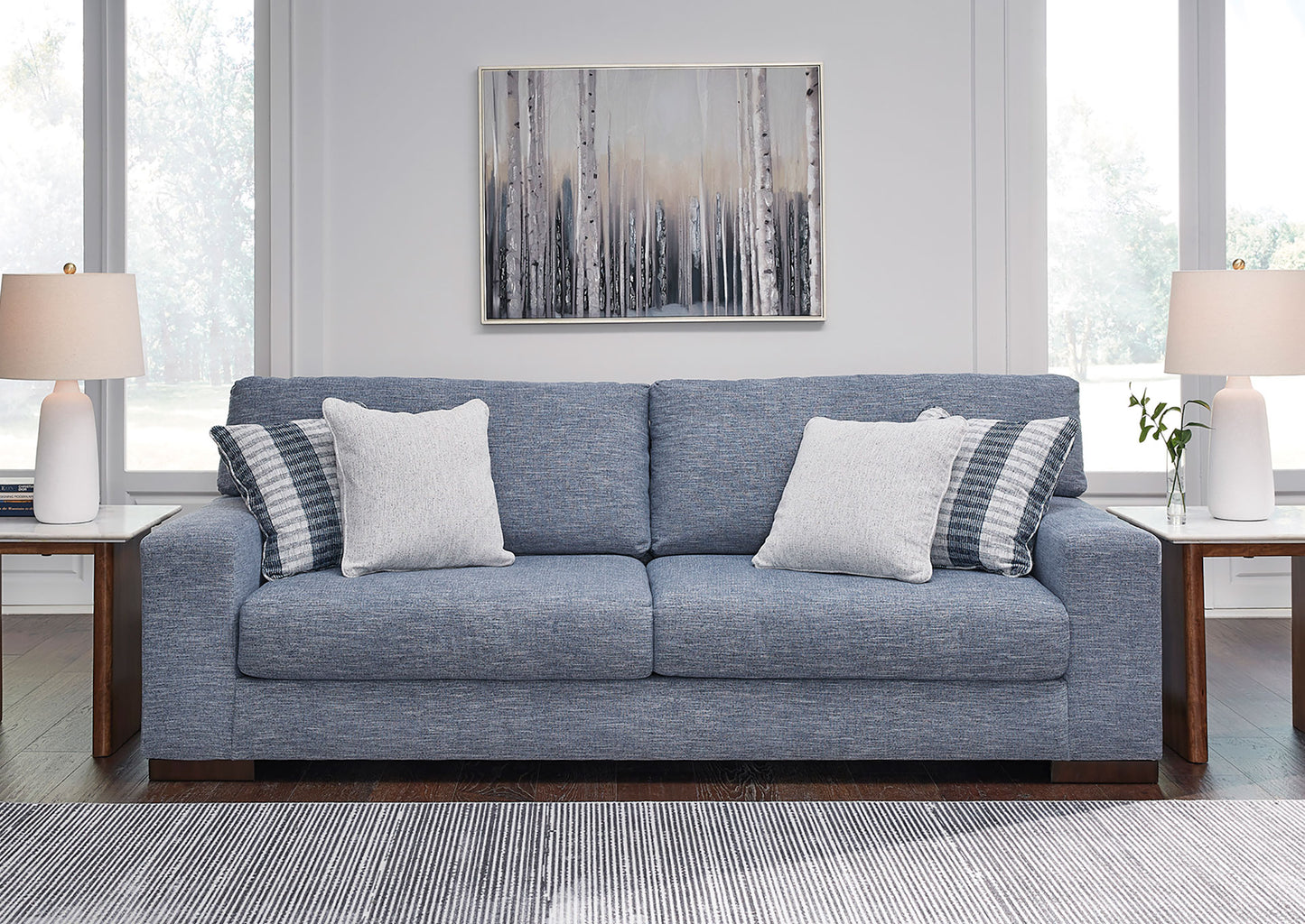 Sofá 3 cuerpos Nuvella denim lavable