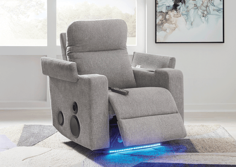 Bergere eléctrico Landdin Glider Pewter con sistema de audio
