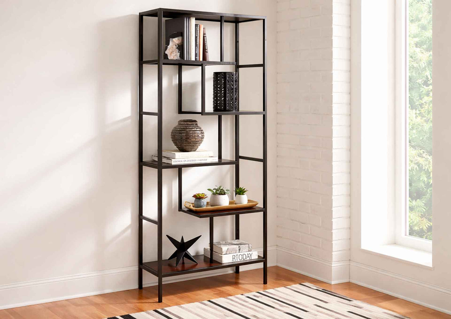 Librero Frankwell negro 5 estantes
