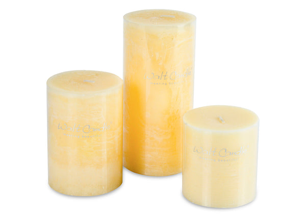 Velas Pillar light orange (set 3 piezas)
