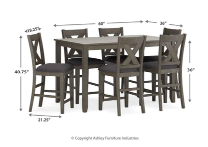 Juego comedor alto Caitbrook (set 7 piezas)