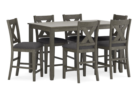 Juego comedor alto Caitbrook (set 7 piezas)