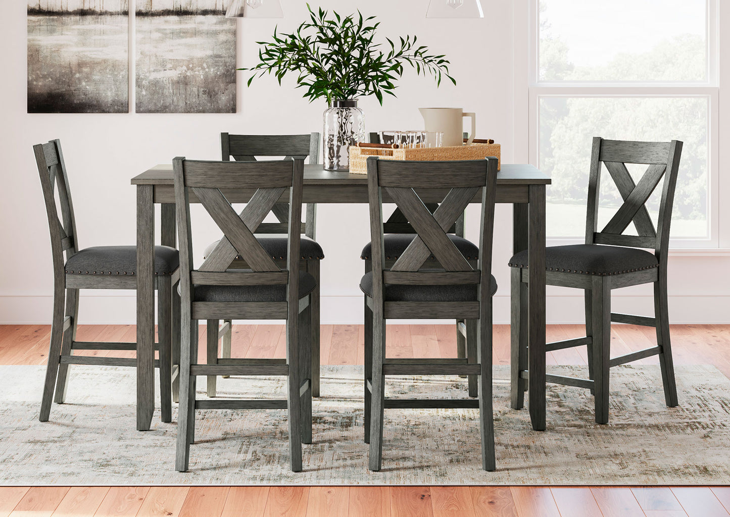 Juego comedor alto Caitbrook (set 7 piezas)