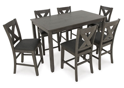 Juego comedor alto Caitbrook (set 7 piezas)