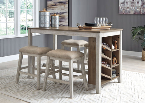Juego comedor alto taburetes Skempton (5 piezas)
