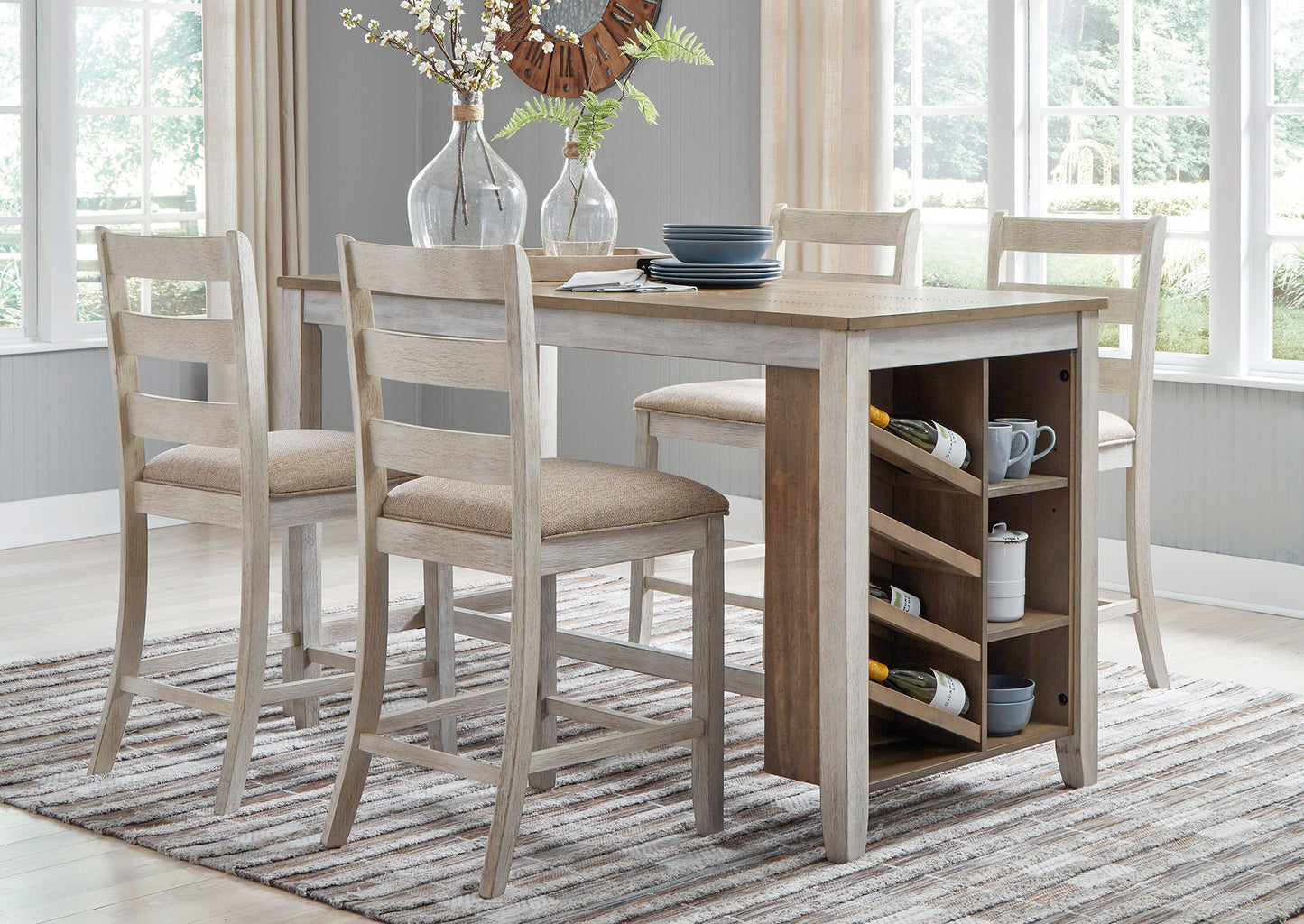 Juego comedor alto sillas Skempton (5 piezas)