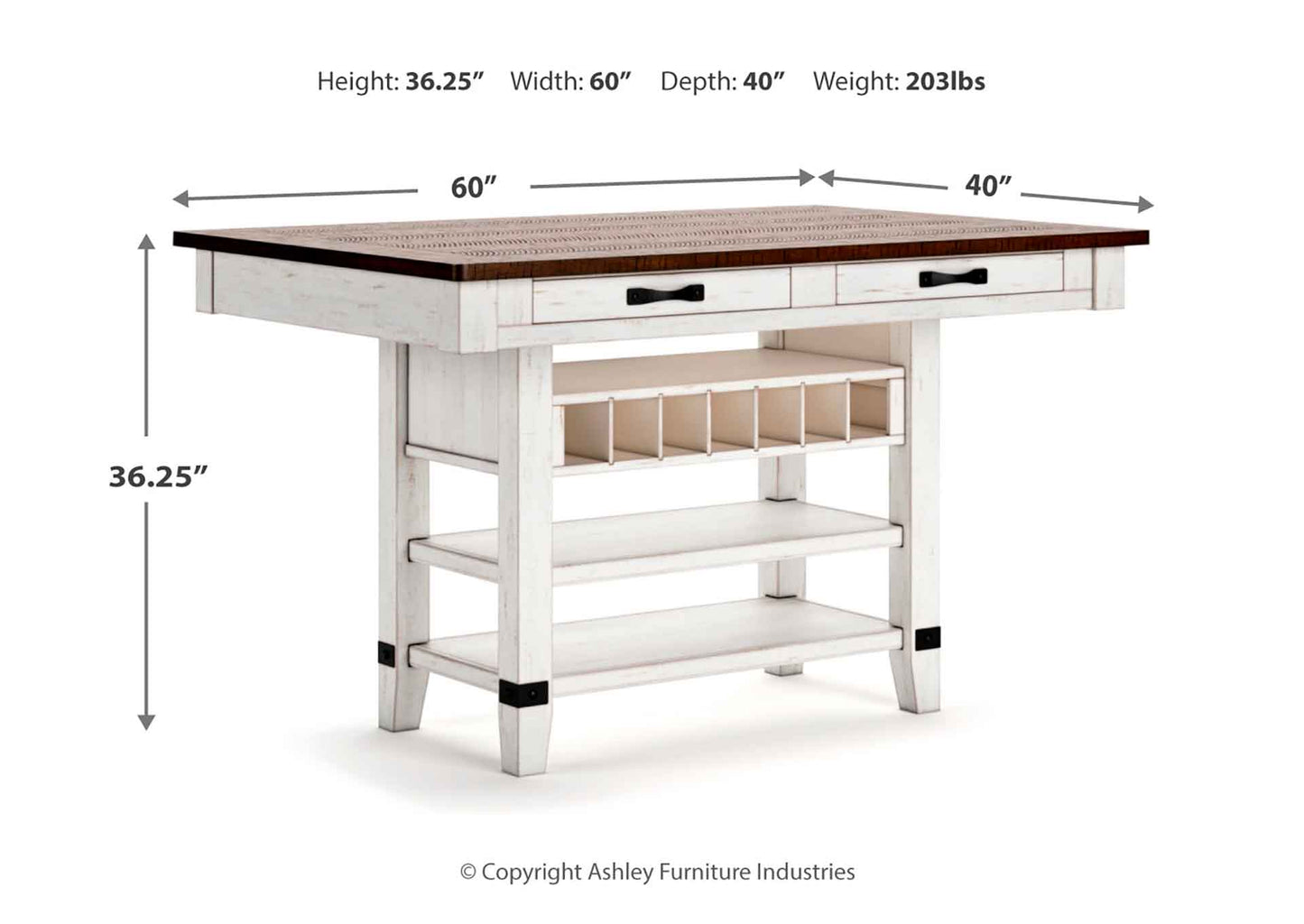 Mesa comedor alta Valebeck