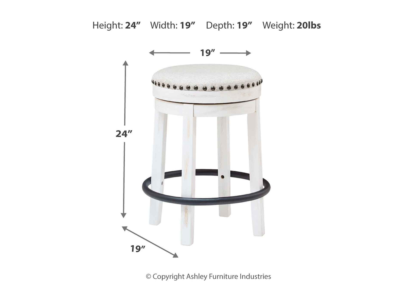 Taburete bar giratorio Valebeck white