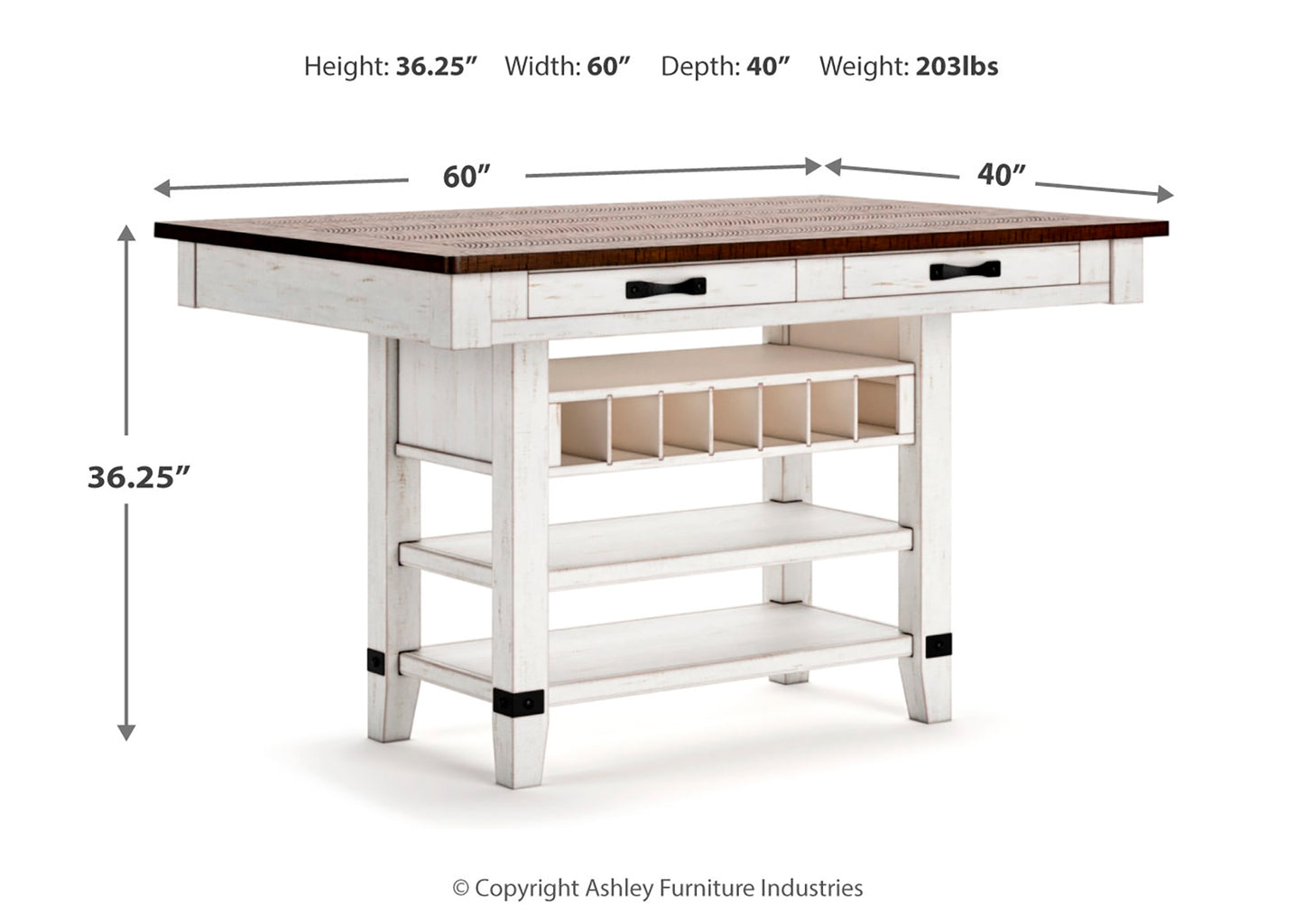 Juego comedor alto Valebeck (5 piezas)