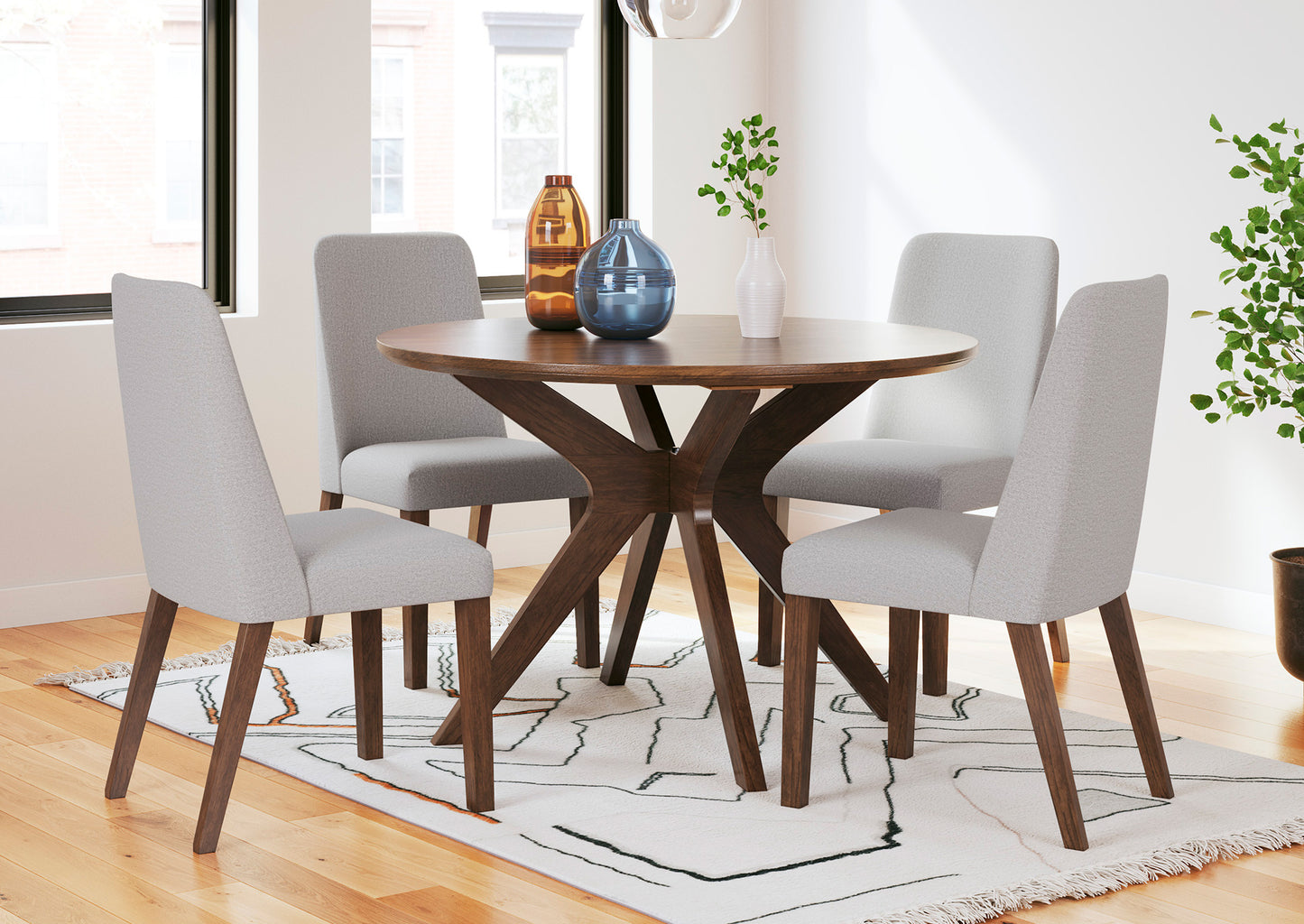 Juego comedor Lyncott gris (5 piezas)