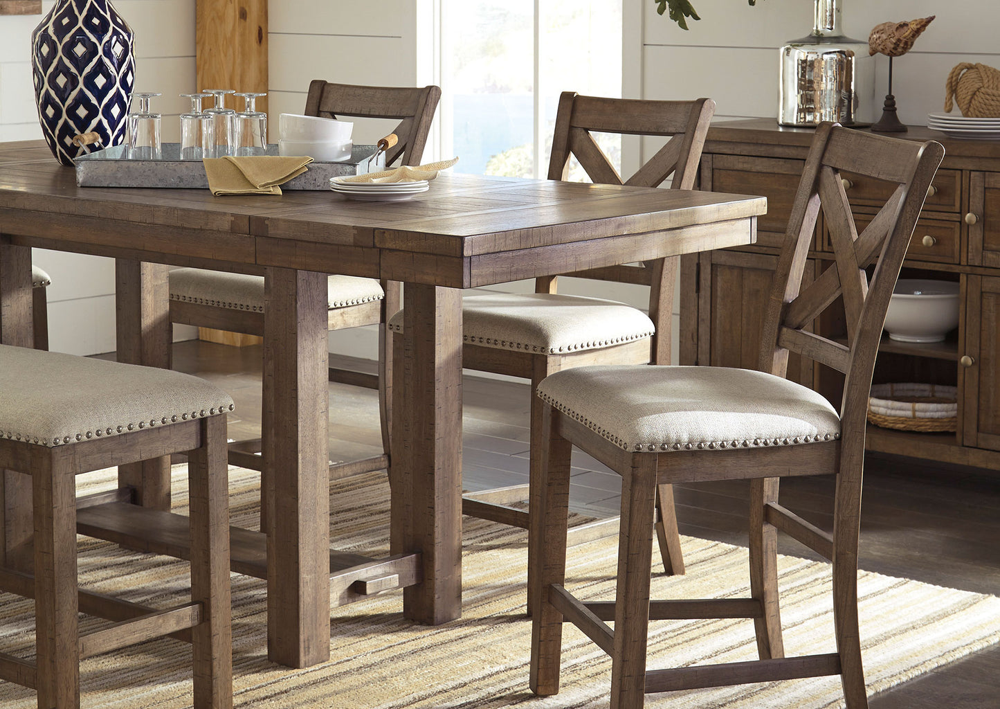 Mesa comedor alta Moriville extensible