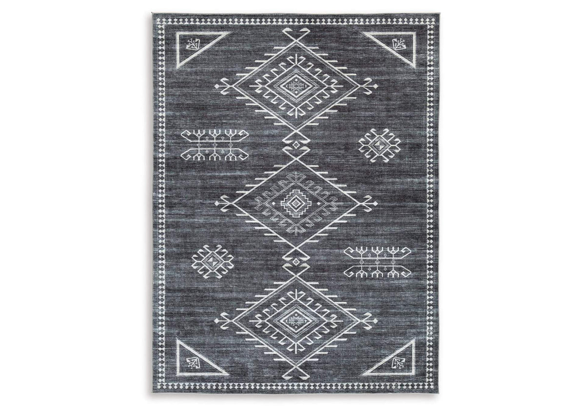 Alfombra Arloman 150x210 cm - Negro/Crema/Gris