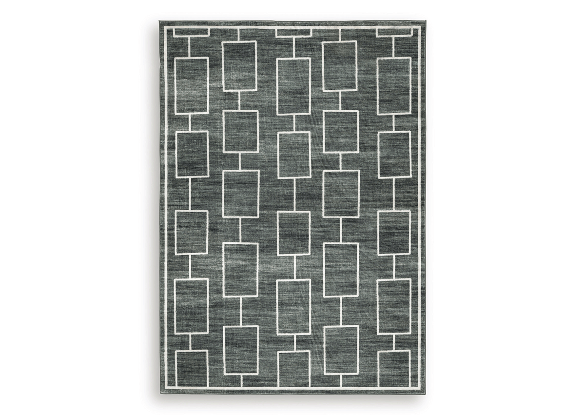 Alfombra Elderland 150x210 cm lavable - Black/Gray