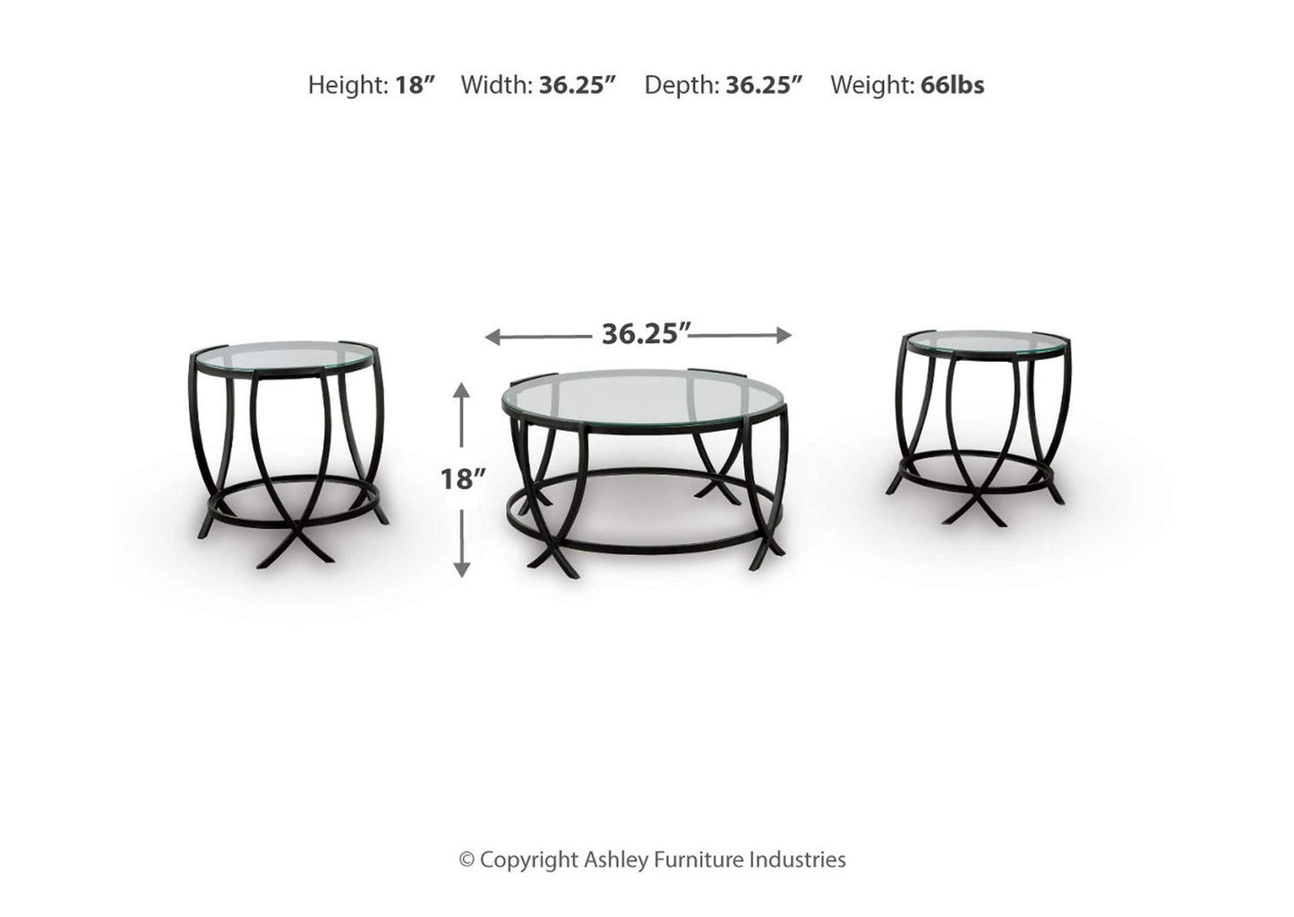 Set de mesas Tarrin (3 piezas)