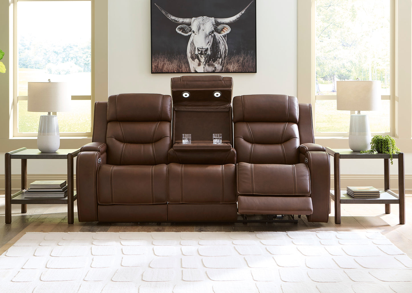 Sofá reclinable 3 cuerpos Dreamer brown con sistema de audio