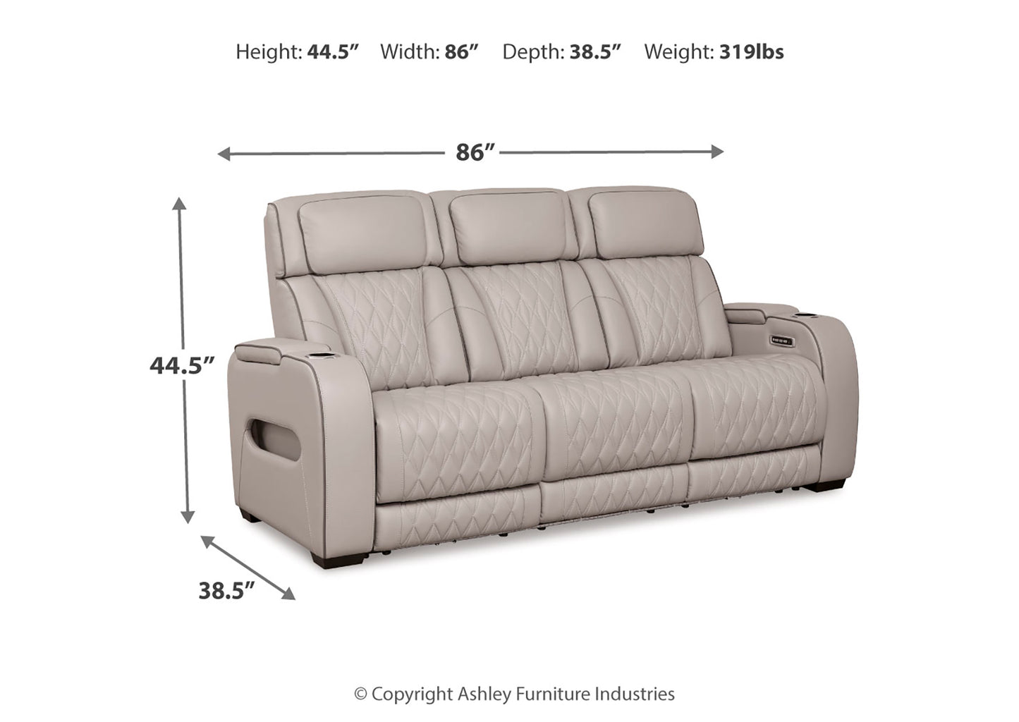 Sofá cuero reclinable 3 cuerpos Boyington