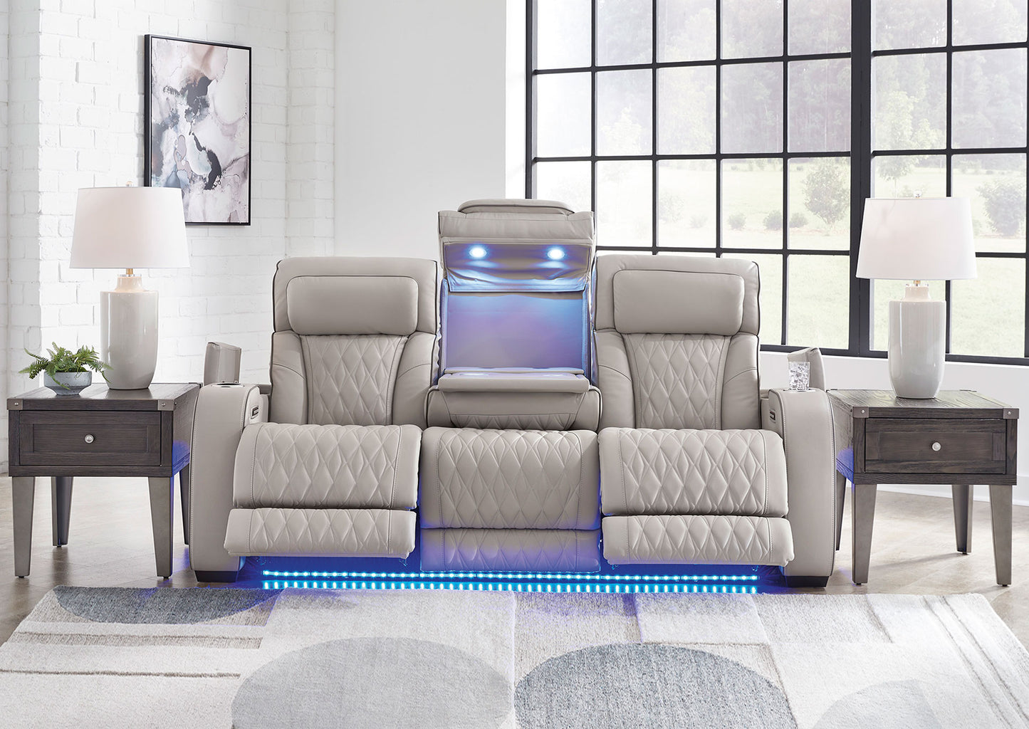 Sofá cuero reclinable 3 cuerpos Boyington