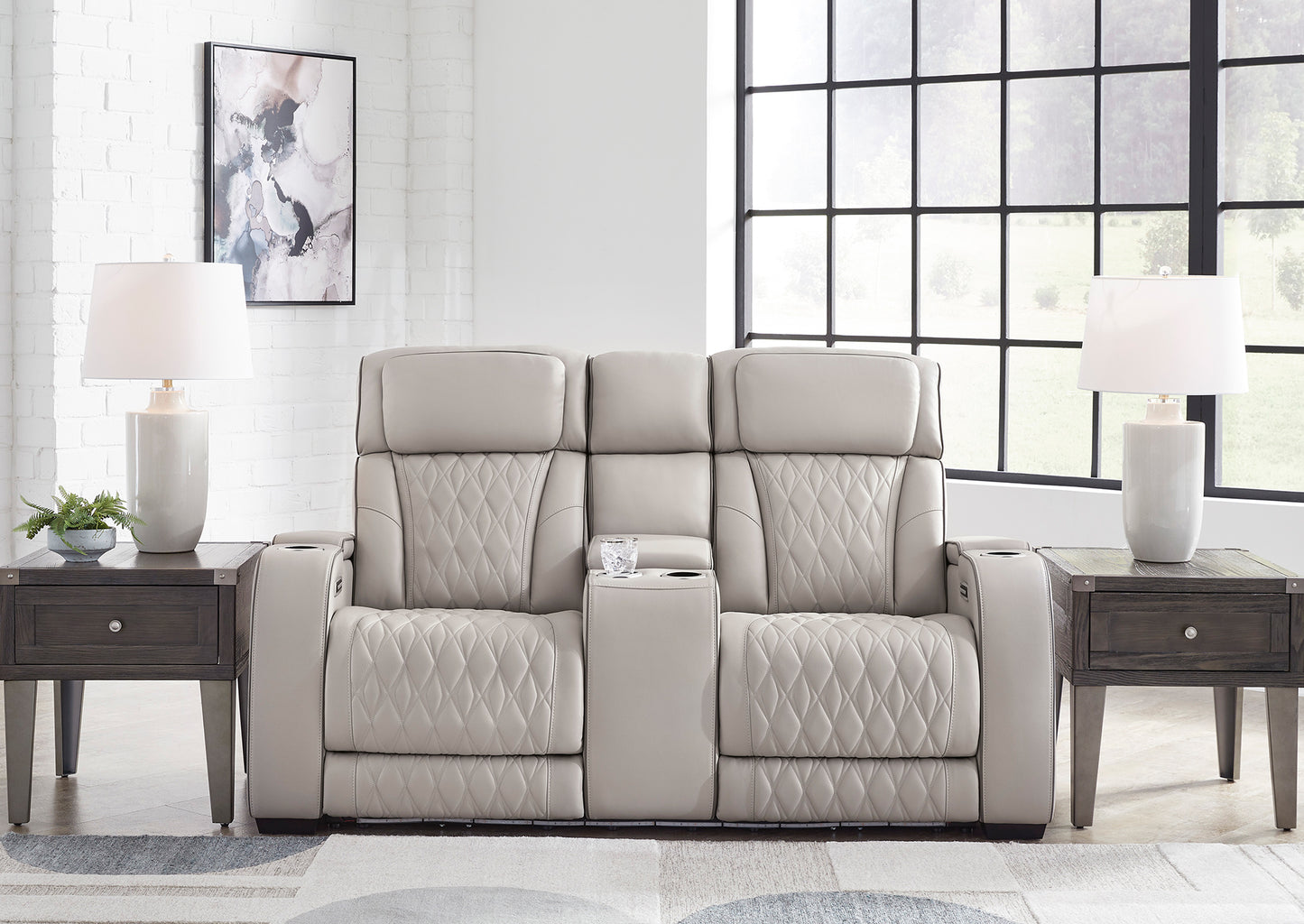 Sofá cuero reclinable 2 cuerpos Boyington
