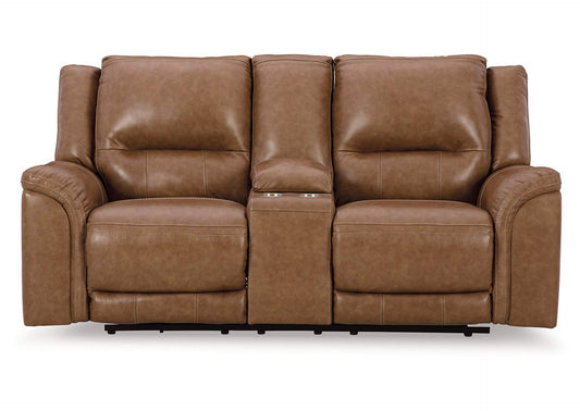 Sofá cuero reclinable 2 cuerpos Trasimeno caramel