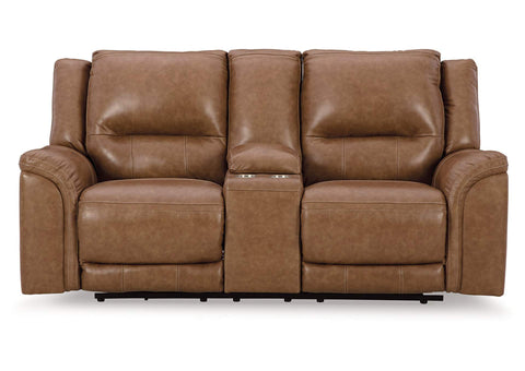 Sofá cuero reclinable 2 cuerpos Trasimeno caramel