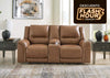 Sofá cuero reclinable 2 cuerpos Trasimeno caramel