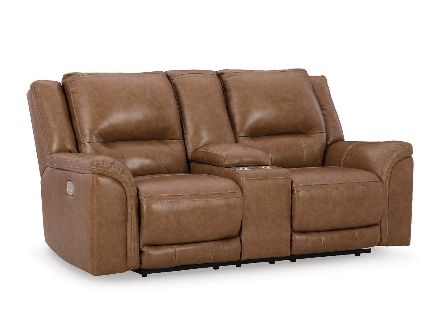 Sofá reclinable cuero eléctrico 2 cuerpos Trasimeno caramel