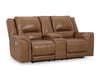 Sofá cuero reclinable 2 cuerpos Trasimeno caramel