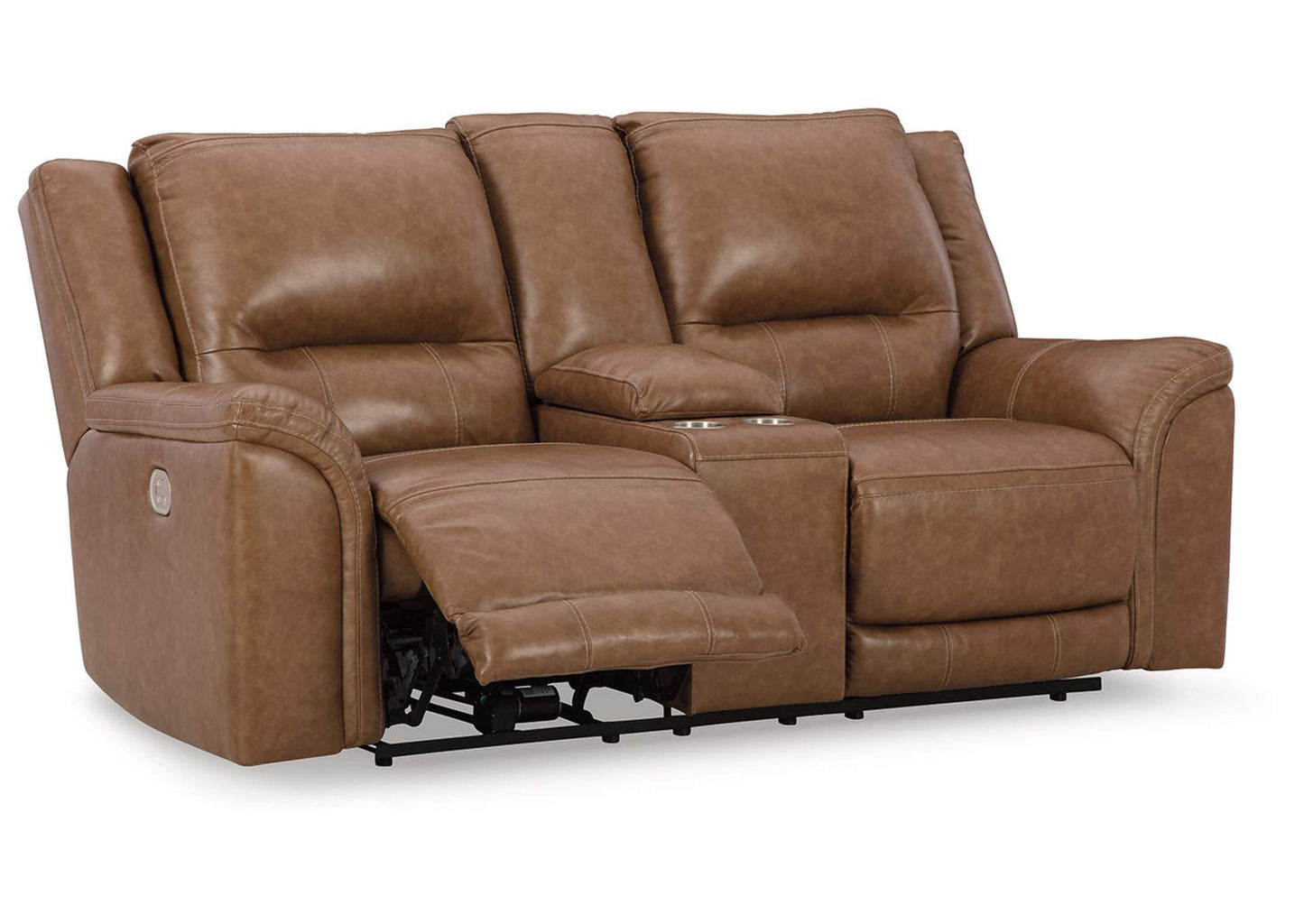 Sofá reclinable cuero eléctrico 2 cuerpos Trasimeno caramel