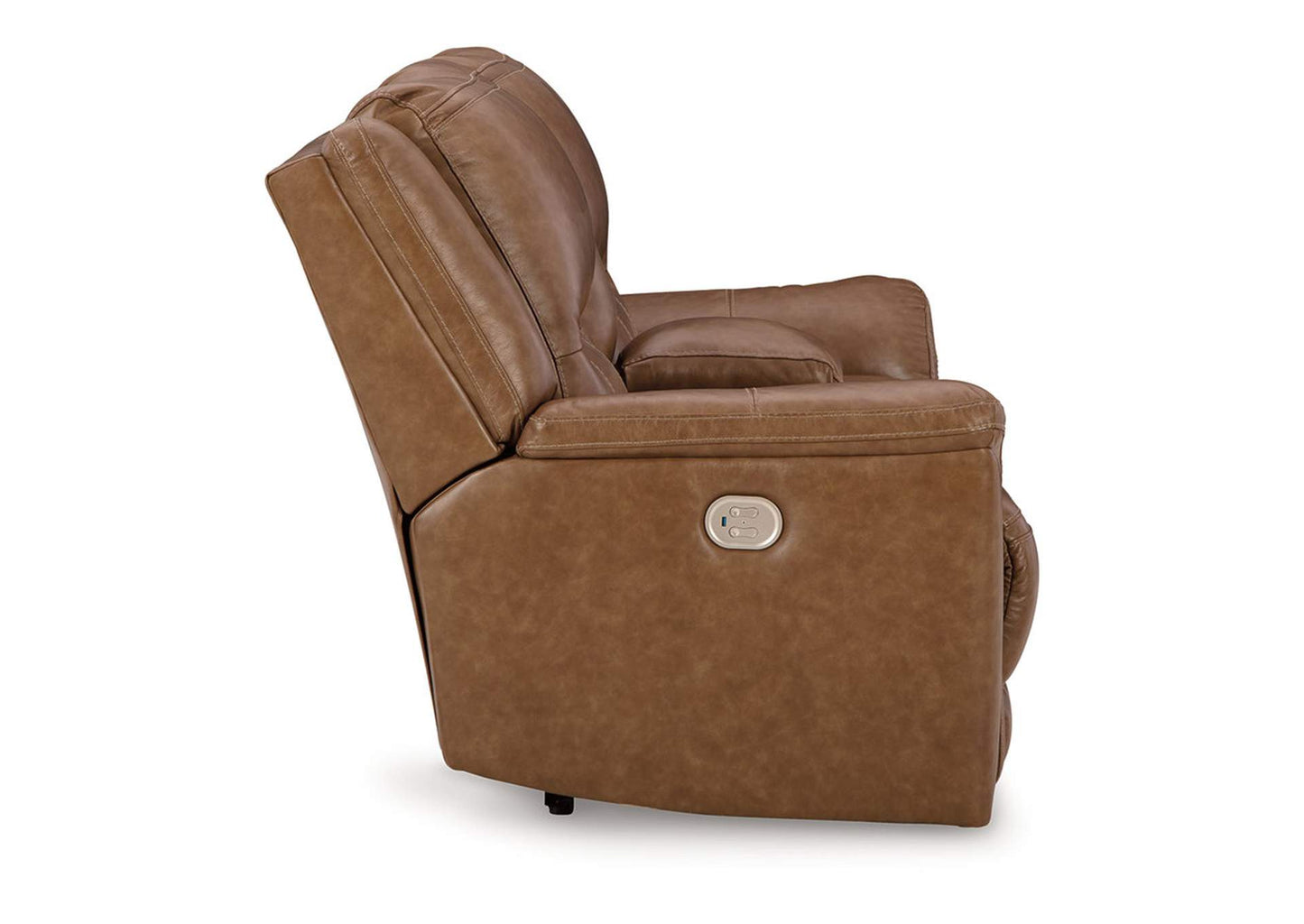 Sofá reclinable cuero eléctrico 2 cuerpos Trasimeno caramel