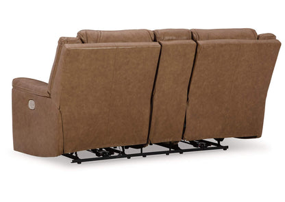 Sofá reclinable cuero eléctrico 2 cuerpos Trasimeno caramel