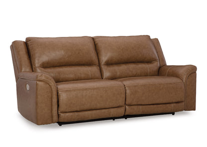 Sofá reclinable cuero eléctrico 2 cuerpos Trasimeno caramel