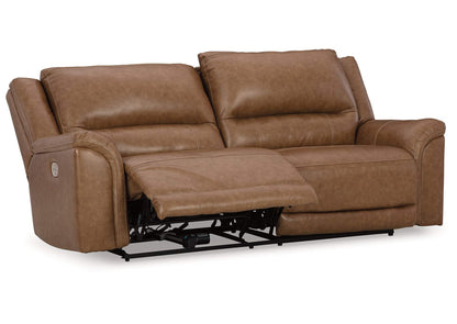 Sofá reclinable cuero eléctrico 2 cuerpos Trasimeno caramel