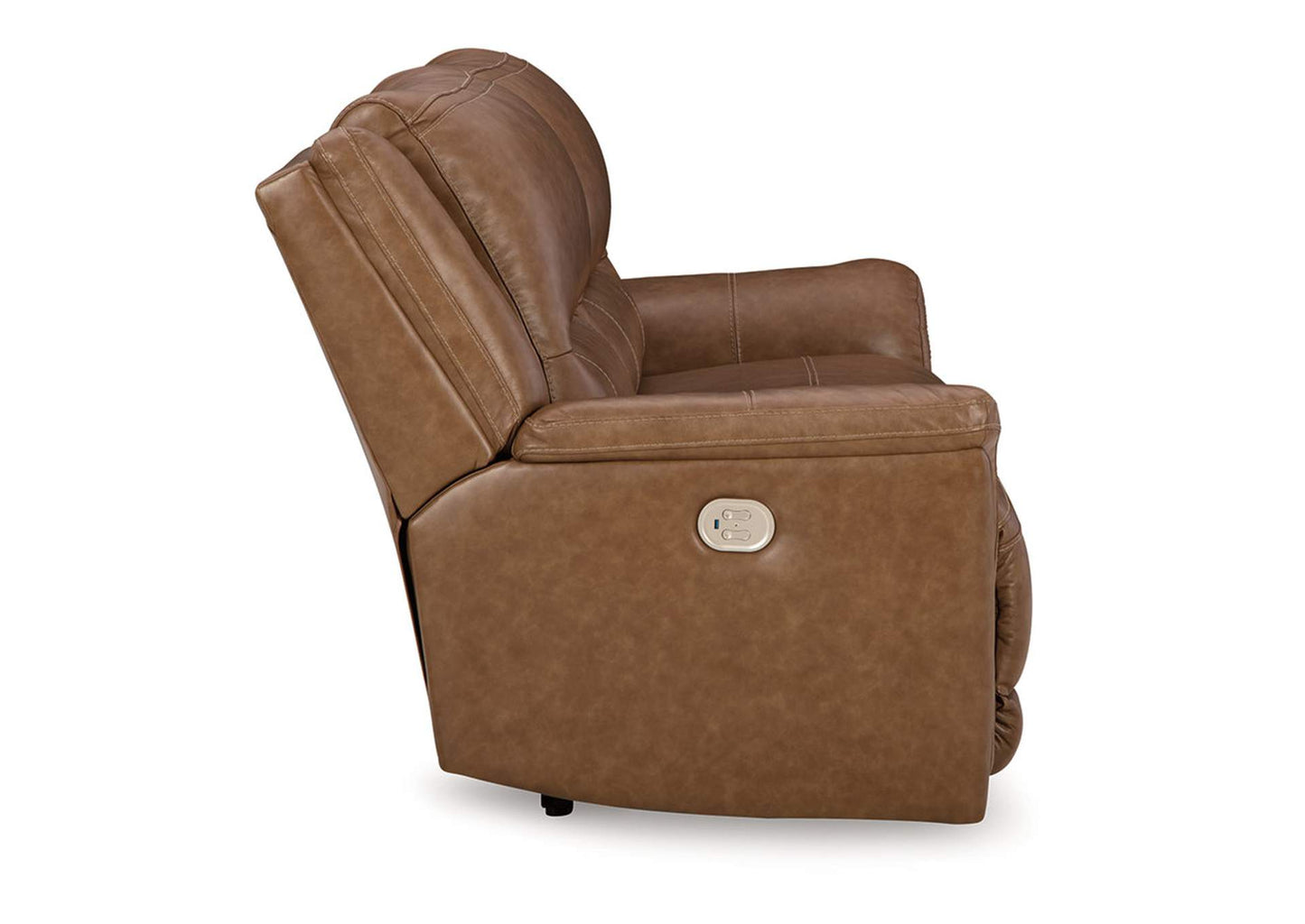 Sofá reclinable cuero eléctrico 2 cuerpos Trasimeno caramel
