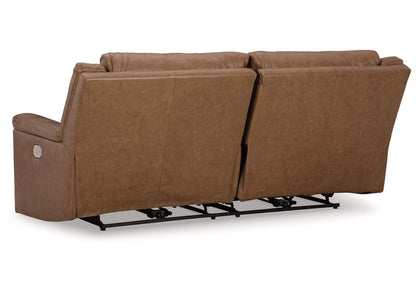 Sofá reclinable cuero eléctrico 2 cuerpos Trasimeno caramel